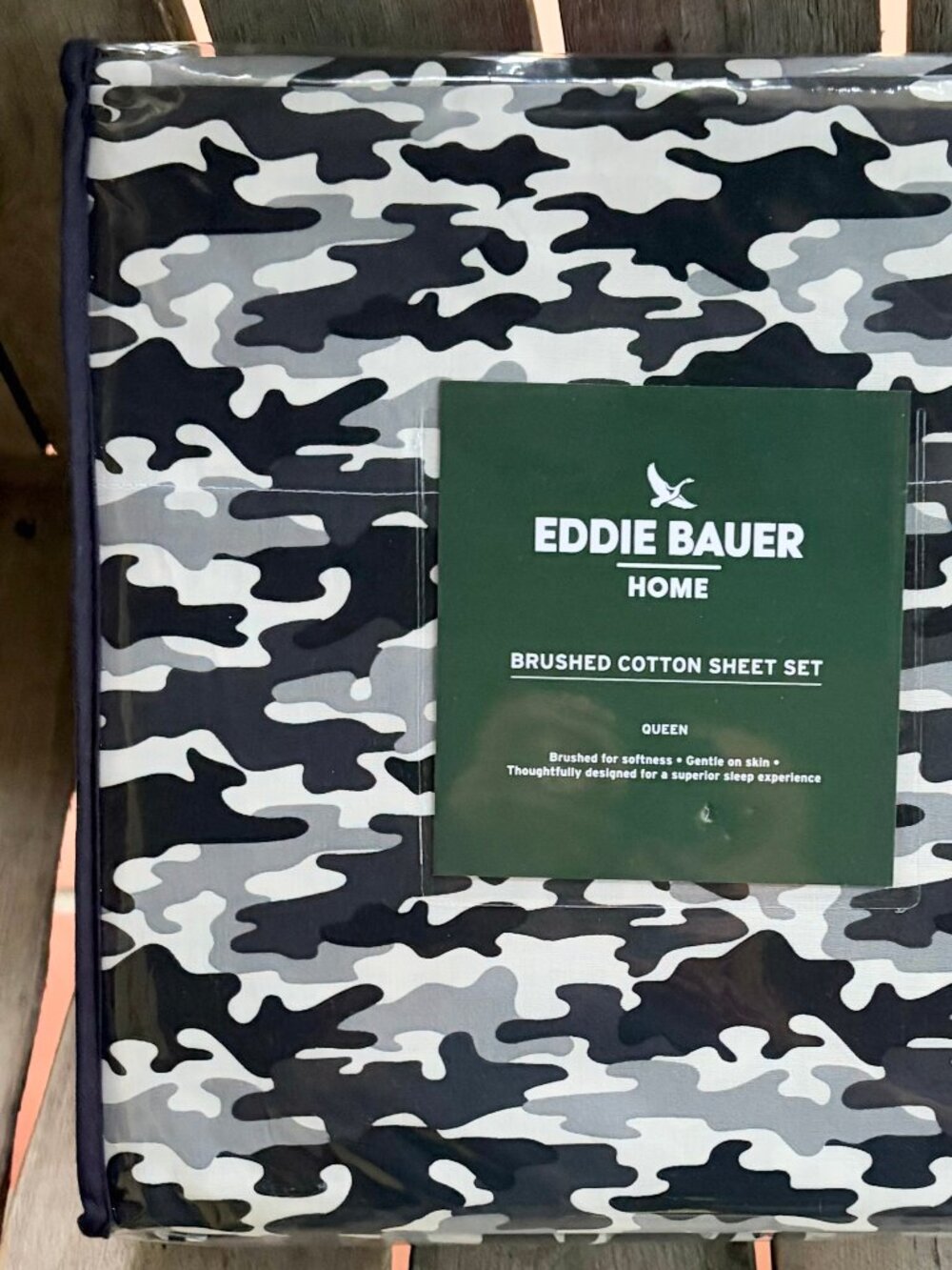 Eddie Bauer Home Brushed Cotton TEXTURED CAMO Queen Size Sheet Set